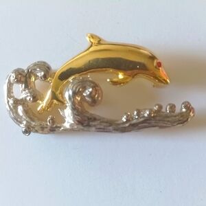 Cute two toned dolphin pin